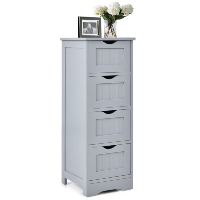 4-Drawer Freestanding Floor Cabinet with Anti-Toppling Device