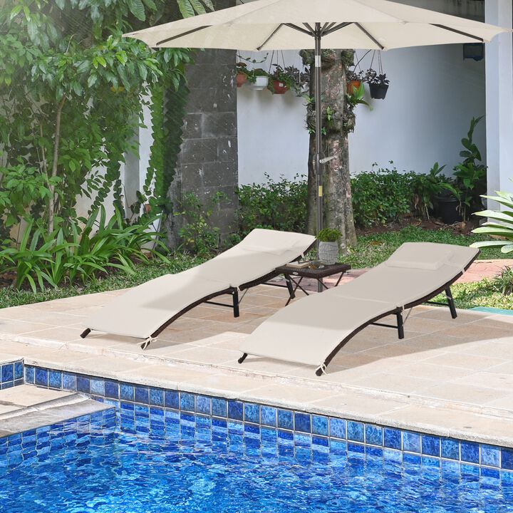 Mesh Acacia Wood Adjustable Outdoor Sun Lounger with Wheels