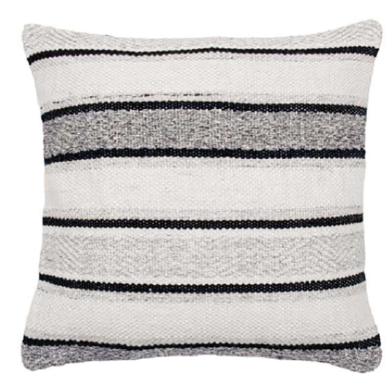 F. Corriveau International - Element Striped Cushion, Indoor/Outdoor, 18" x 18"