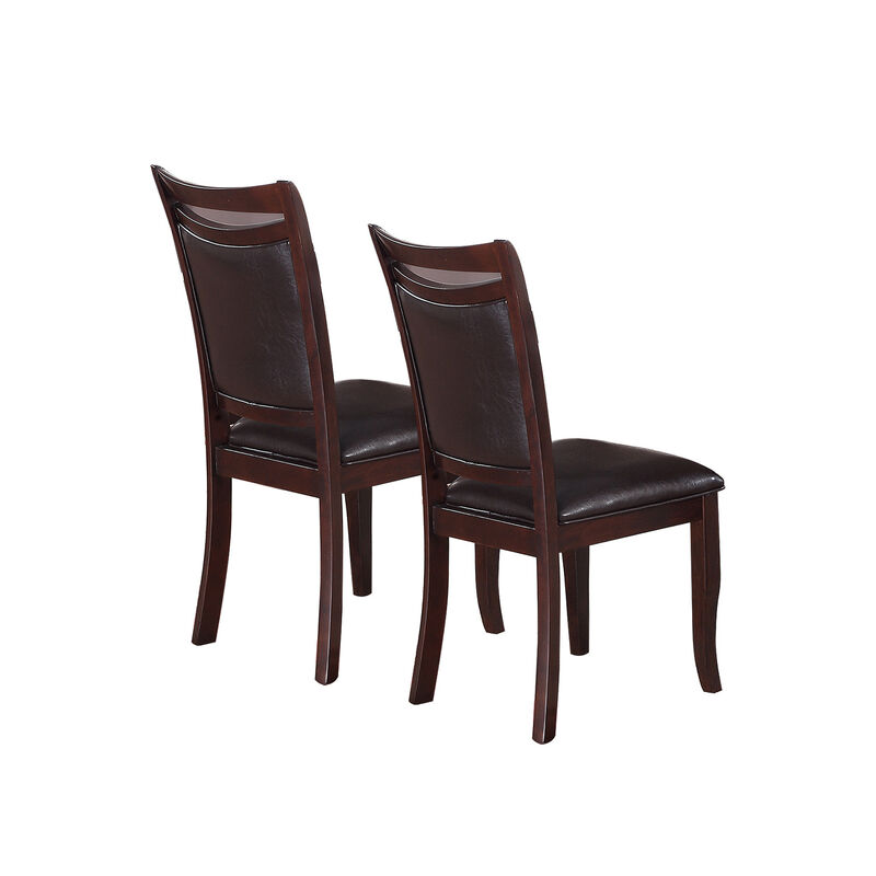 Dark Espresso Upholstered Dining Chairs, Set of 2