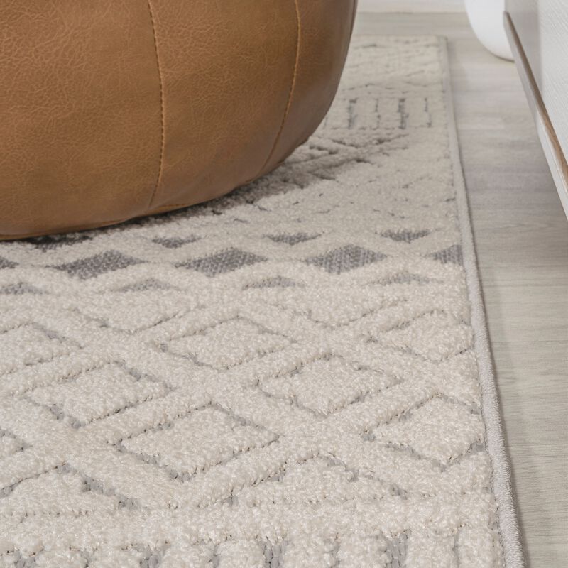 Ormond High-Low Modern Trellis Geometric Area Rug