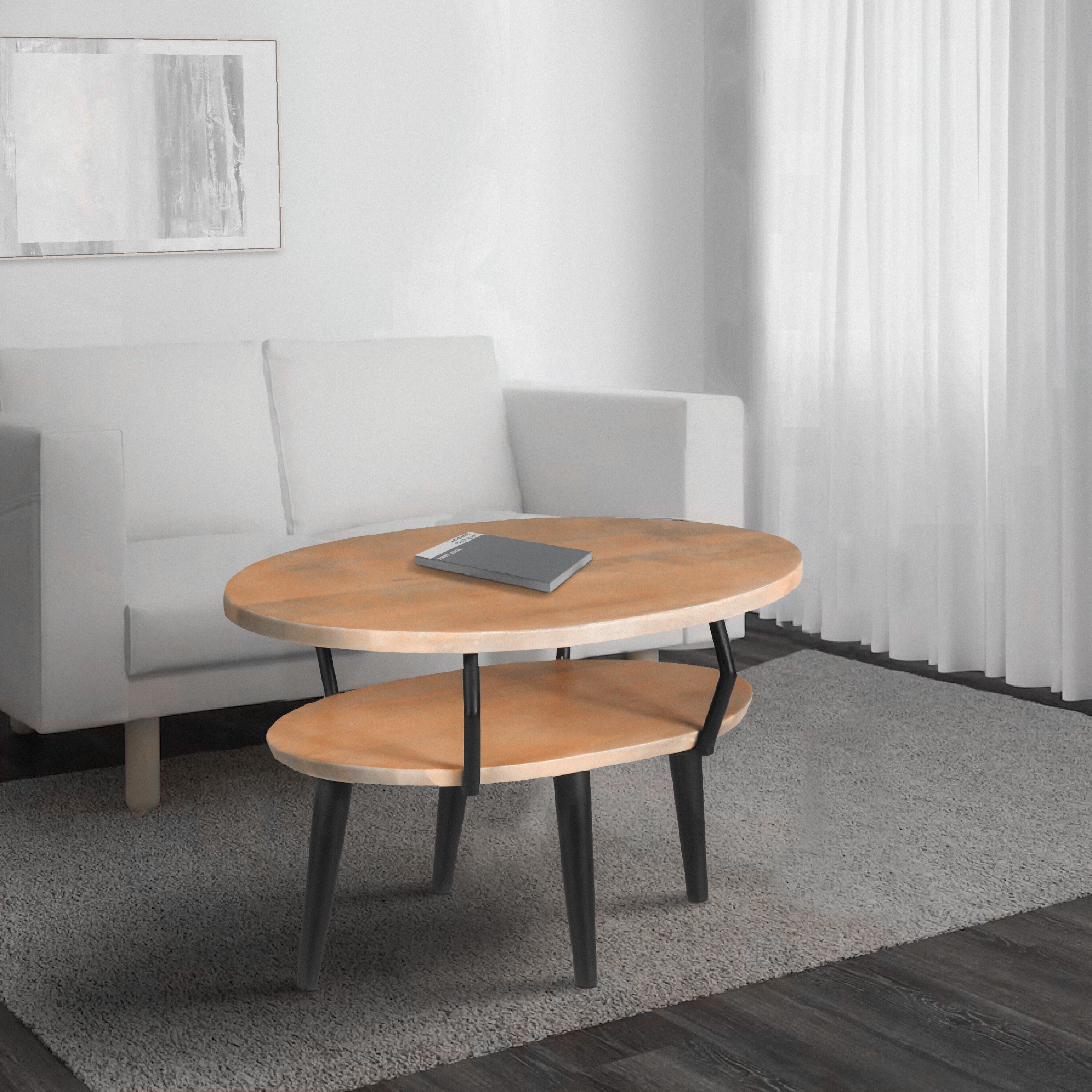 benzara mango wood coffee table