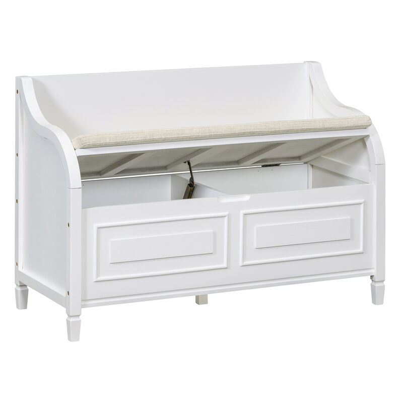 Merax Multifunctional Storage Bench with Safety Hinge