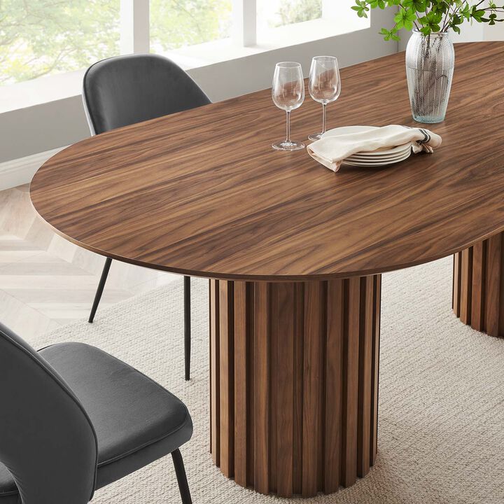 Modway - Senja 95" Oval Dining Table Walnut