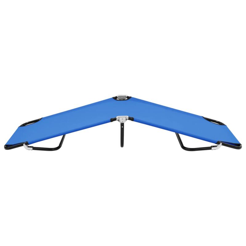 vidaXL Folding Sun Lounger Blue Steel