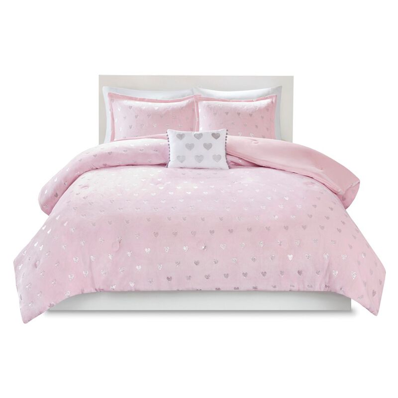 Gracie Mills Elysia Metallic Printed Plush Comforter Set