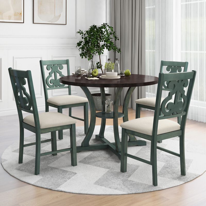 Merax Modern Round Dining Table and Chairs Set