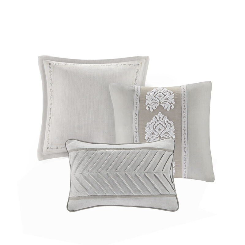 Gracie Mills Harding Luxurious Damask Jacquard 8-Piece Comforter Set