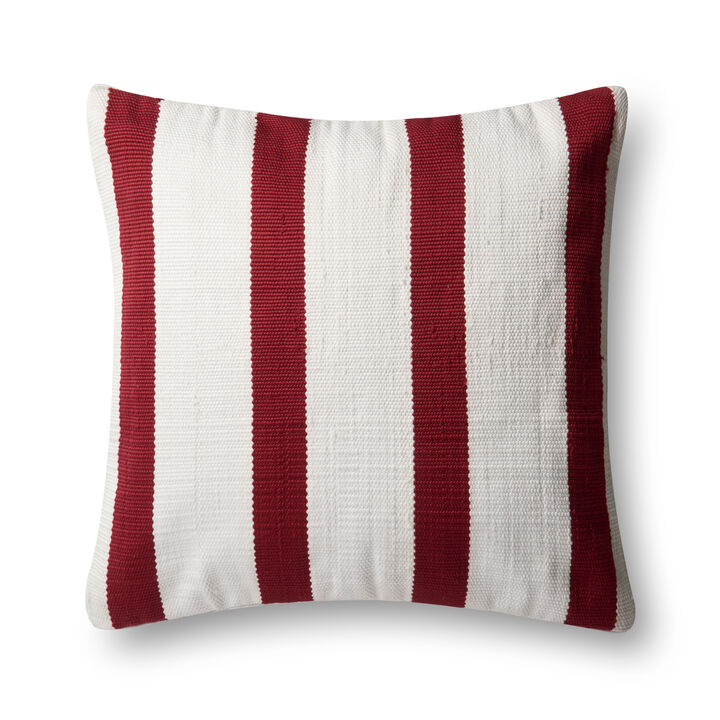 P0507 Red/Ivory 22"x22" Down Pillow