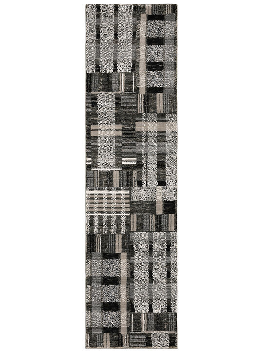 Atlas 2'6" x 12' Black Rug