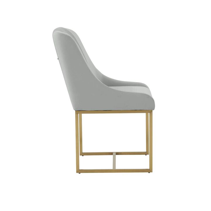 Belen Kox Glam Grey Pleated Velvet Dining Chair, Belen Kox