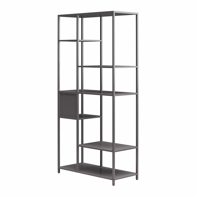 Mission District Metal Bookcase Room Divider, Graphite