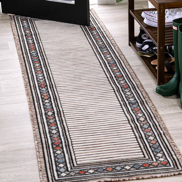 Sebastian High-Low Modern Diamond Border Area Rug