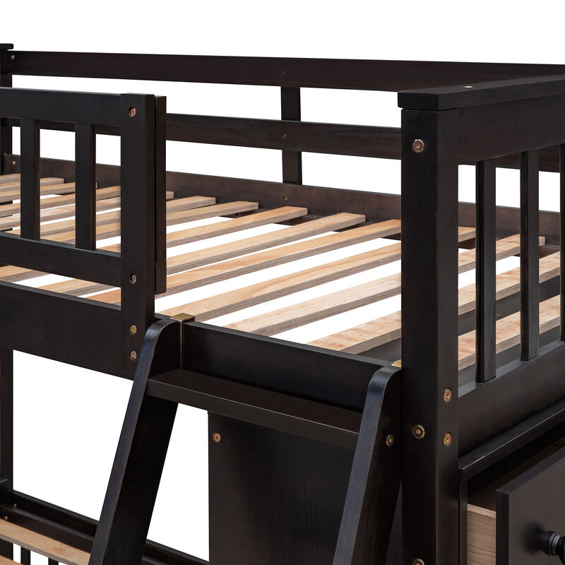 Merax Wooden Bunk Bed with 6 Drawers