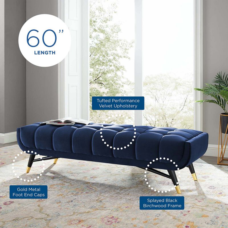 Adept 60" Performance Velvet Bench-Benzara