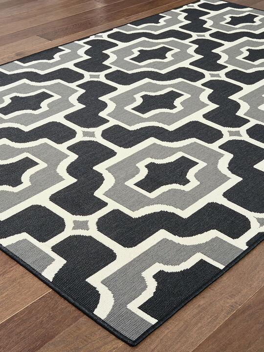 Marina 1'9" x 3'9" Black Rug