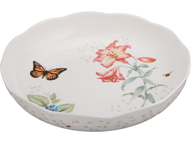 Lenox Butterfly Meadow Low Serve Bowl, White