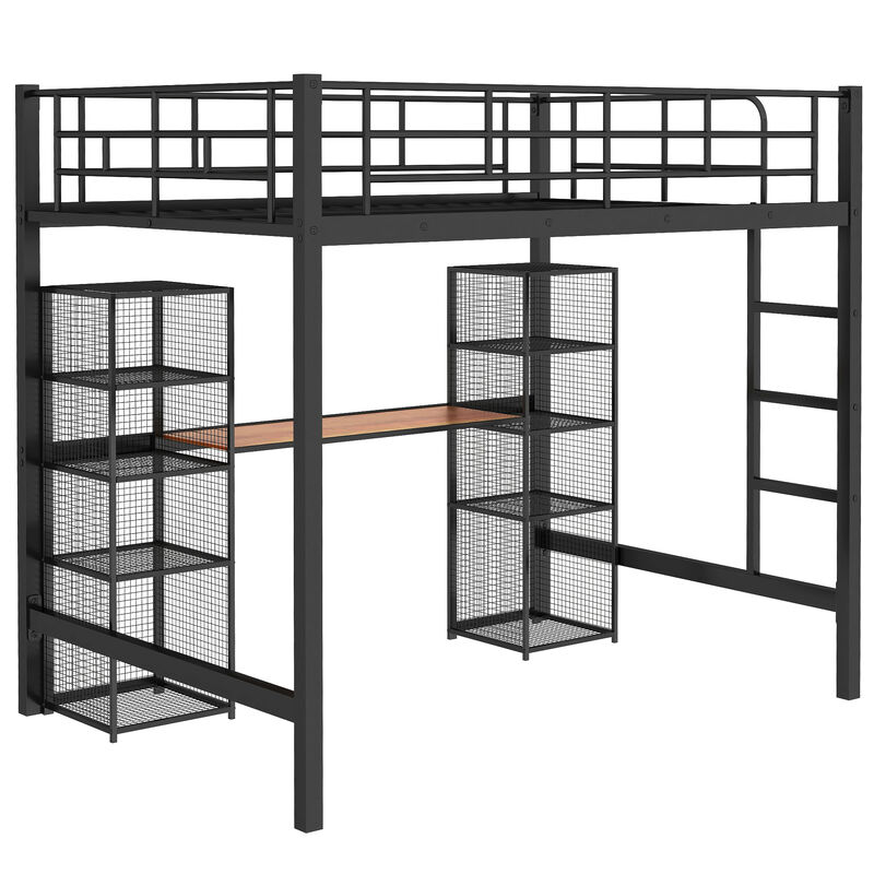 Merax Metal Loft Bed with Desk