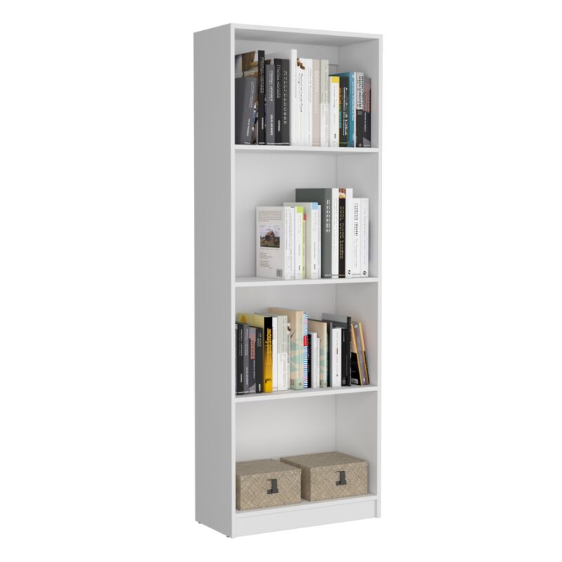 Benzoni Slim 2 Piece Living Room Set with 2 Bookcases, White
