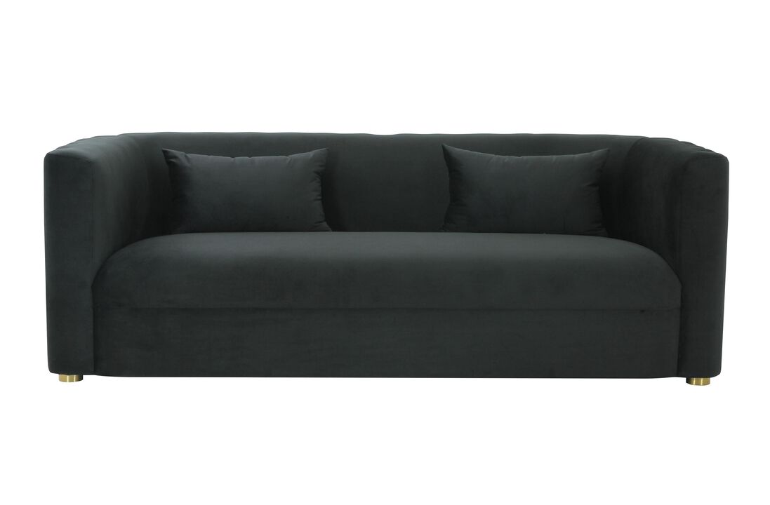 Callie Black Velvet Sofa