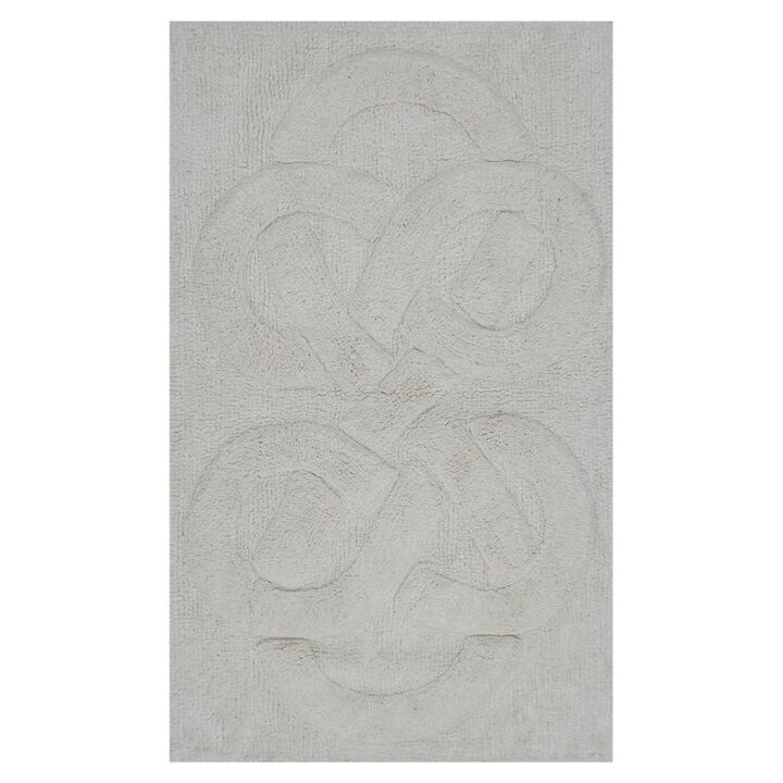 Knightsbridge Tuft Twisted 220 GSF Non Skid Back Bath Rug 21 x 34 - Ivory