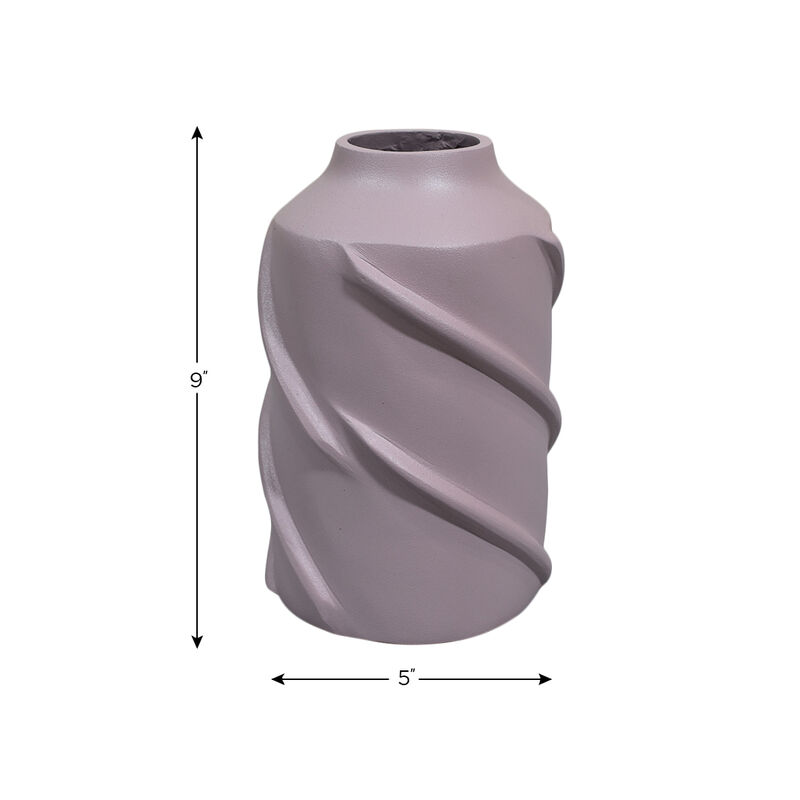 Handmade Aluminium Geometric Light Pink Cylinder Vase For Indoor & Outdoor Use BBH Homes
