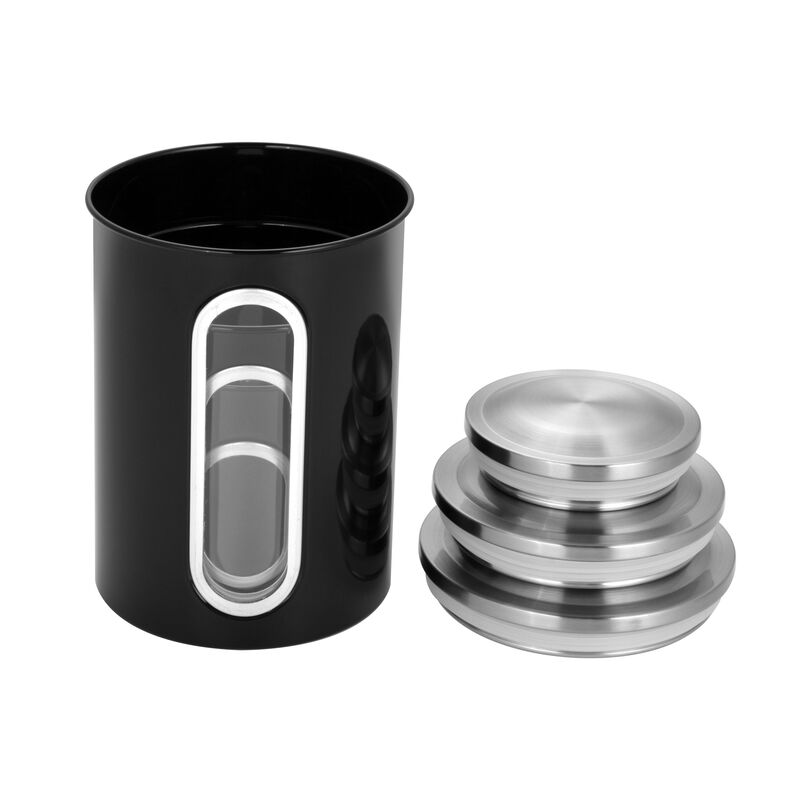 3-Piece Sealed Canister Black