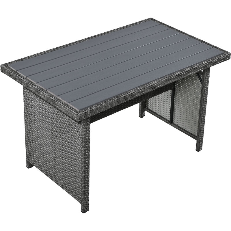 Merax Outdoor Patio Rattan Sectional Sofa Table Bench Set