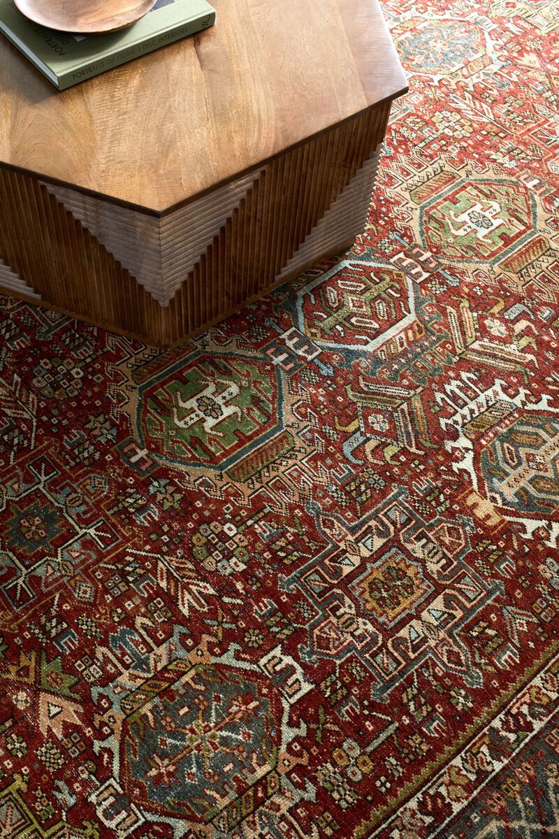 District Loom Vintage Persian Heriz Karaja Area Rug-Fenix