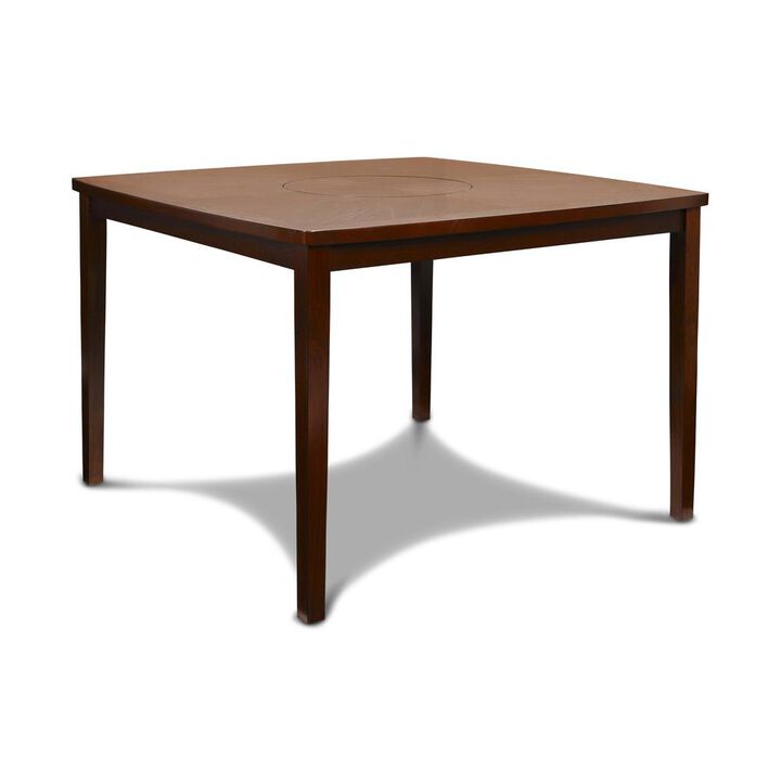 New Classic Furniture Furniture Dixon Solid Wood Counter Table with Lazy Susan in Espresso