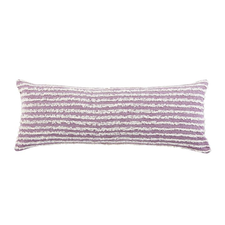 36" Lavender and White Wispy Ways Rectangular Lumbar Throw Pillow