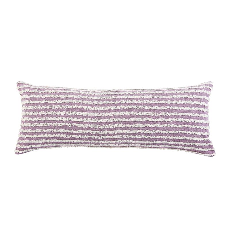 36" Lavender and White Wispy Ways Rectangular Lumbar Throw Pillow