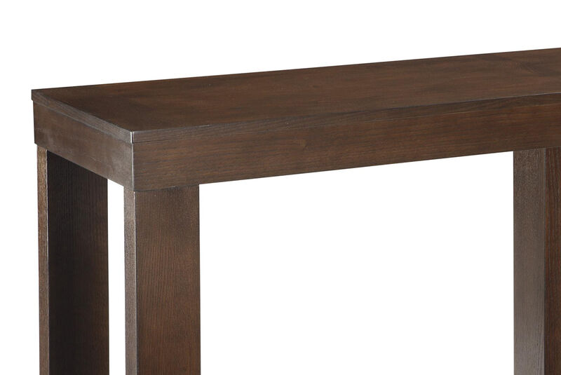 Rectangular Wooden Sofa Table with Sled Base, Espresso Brown - Benzara