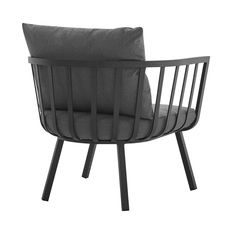 Modway Riverside Outdoor Furniture, Two Armchairs, Gray Charcoal
