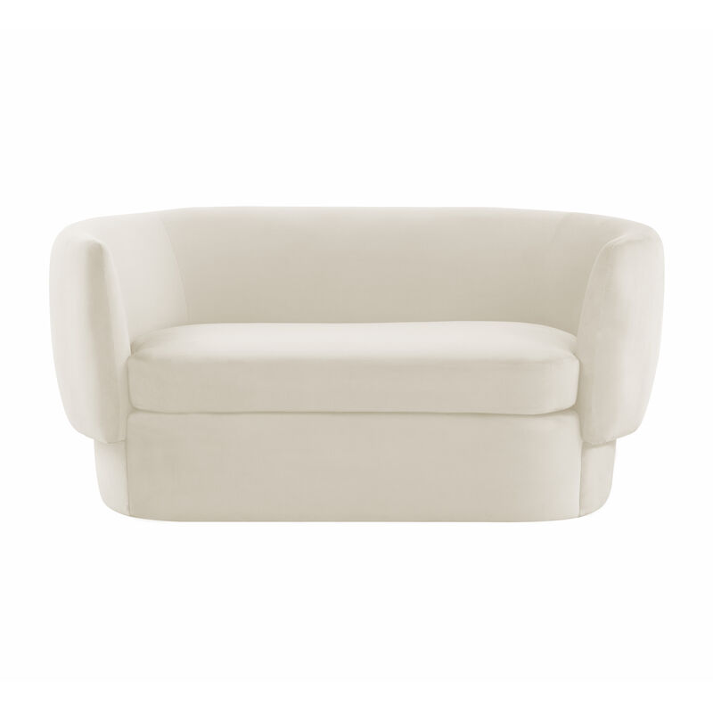 Isabella Cream Velvet Loveseat