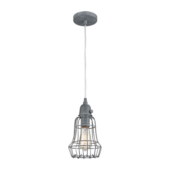 10� Gray Metal Hanging 1-Light Mini Pendant Ceiling Light Fixture