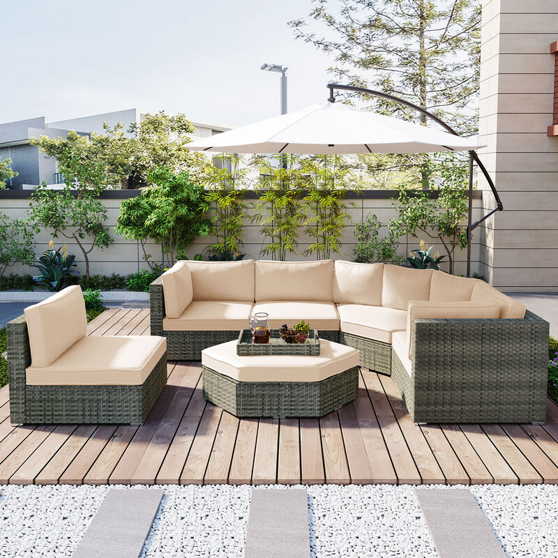 Merax 6 Piece Outdoor Conversation Sofa Set
