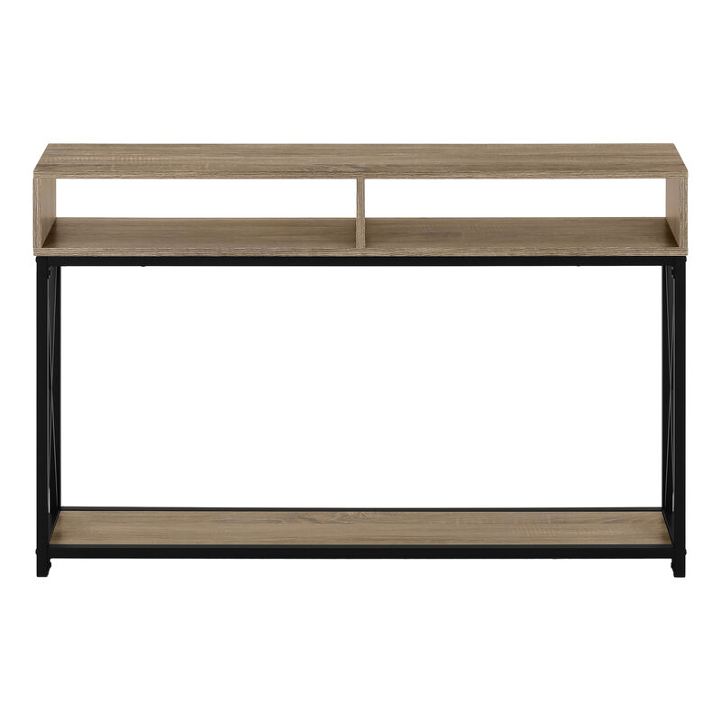 Monarch Specialties I 3573 Accent Table, Console, Entryway, Narrow, Sofa, Living Room, Bedroom, Metal, Laminate, Brown, Black, Contemporary, Modern