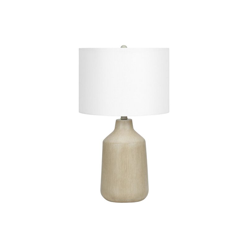 Monarch Specialties I 9701 - Lighting, 24"H, Table Lamp, Black Concrete, Grey Shade, Contemporary