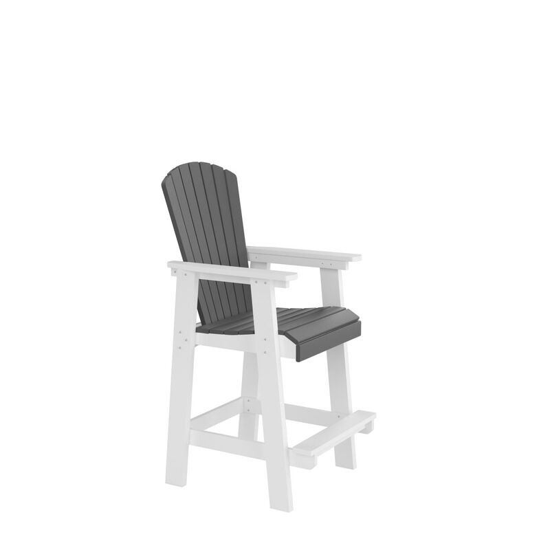 HDPE Bar Chair, White + Gray, Set of 2