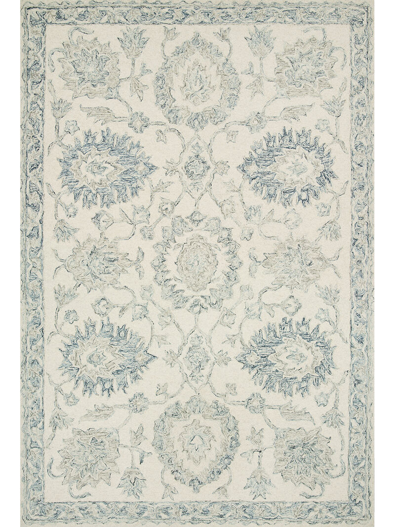 Norabel NOR04 Ivory/Blue 7'9" x 9'9" Rug