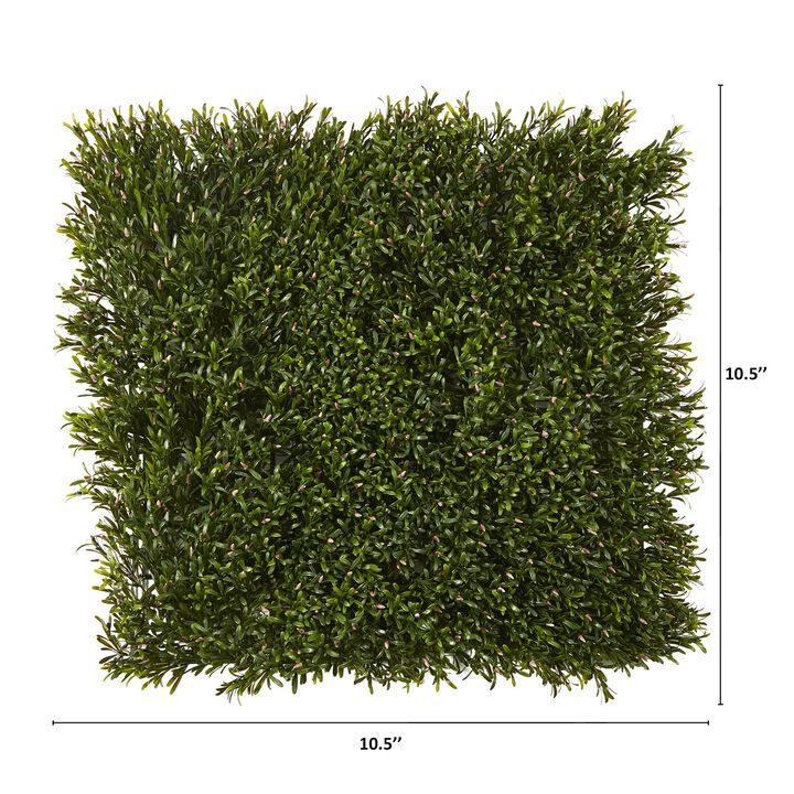 HomPlanti 10.5" x 10.5" Rosemary Artificial Wall Mat UV Resistant (Indoor/Outdoor) (Set of 4)