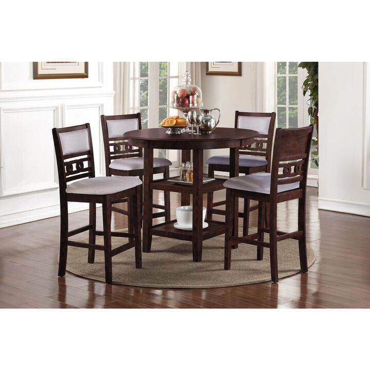 New Classic Furniture Furniture Gia 5-Piece Transitional Wood Dining Set in Cherry
