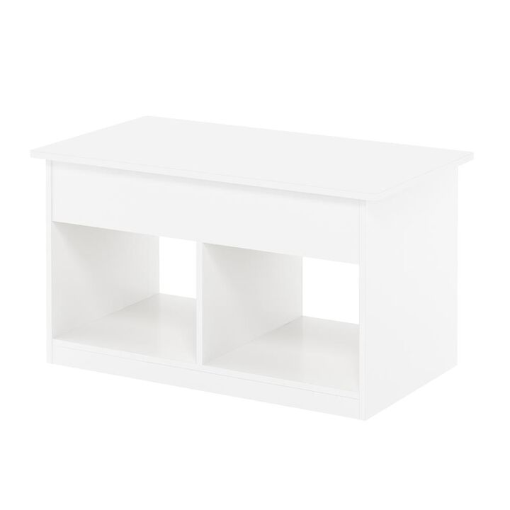 Furinno Jensen Lift Top Coffee Table, Solid White