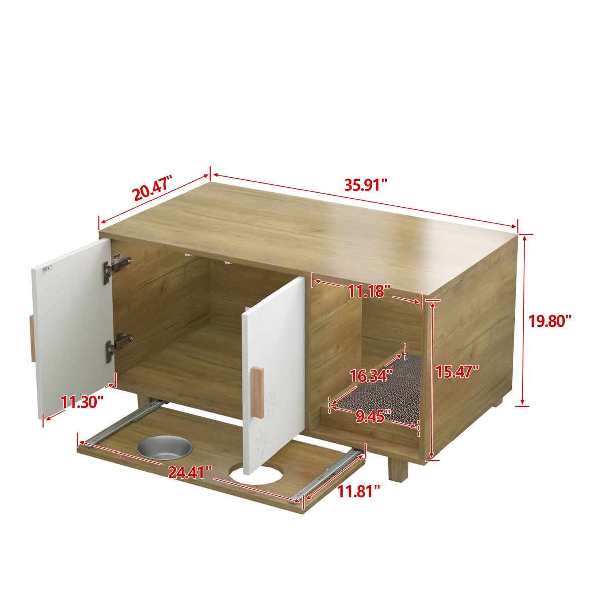 Simplie Fun Extra Large Cat Litter Box Enclosure Houses with Cat