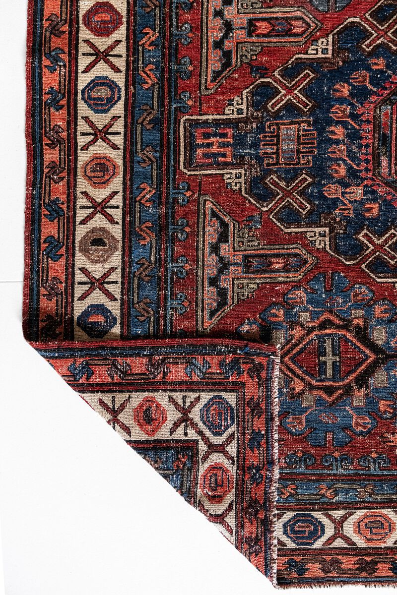 District Loom Vintage Soumak scatter rug-Teton