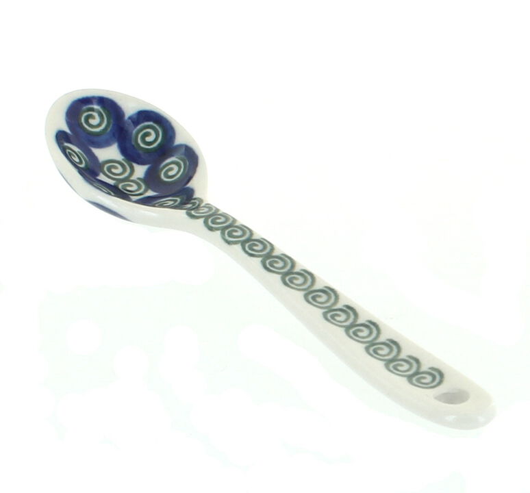 Blue Rose Polish Pottery Summer Blooms Sugar Spoon