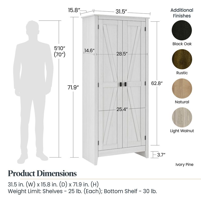 Farmington 31.5" Wide Storage Cabinet, Rustic
