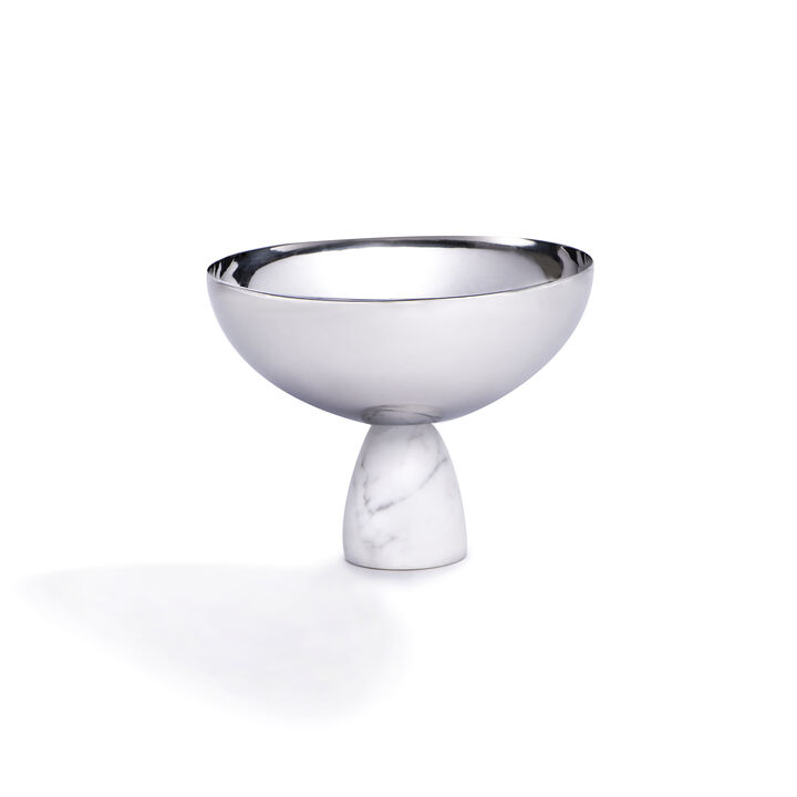 Coluna Nut Bowl, Marble & Silver