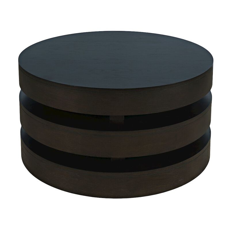 Jofran Brix Mid-Century Modern Floating Sculpture Round Layered Coffee Table